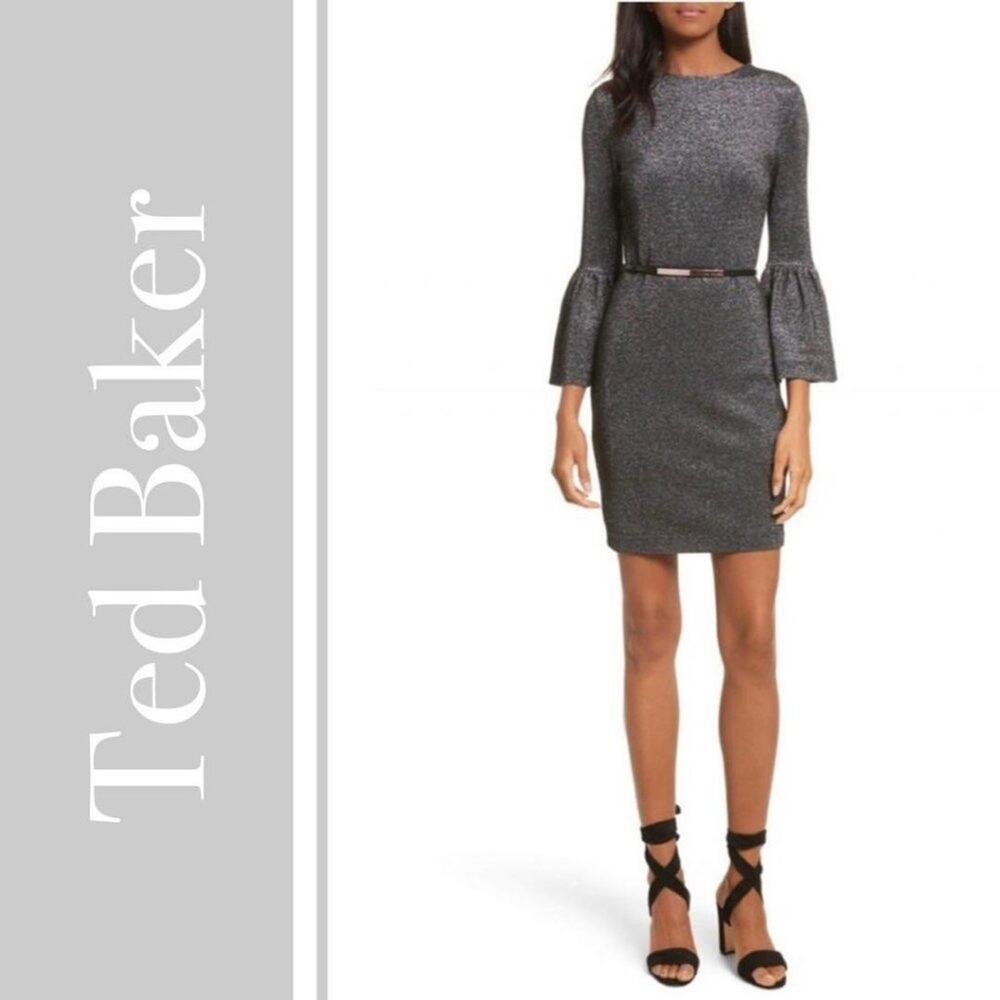 NEW Ted Baker London Hanneh Metallic Dress